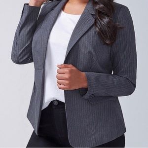 Lane Bryant Gray Pinstripe Sexy Stretch Blazer Size 26